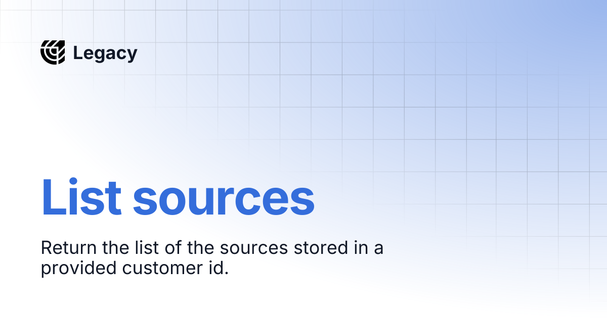 List sources | Legacy